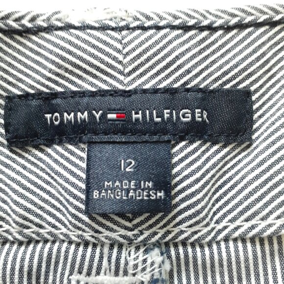NWT Tommy Hilfiger Blue & White Striped Cotton Shorts 5" Inseam Size 12 - Picture 2 of 12